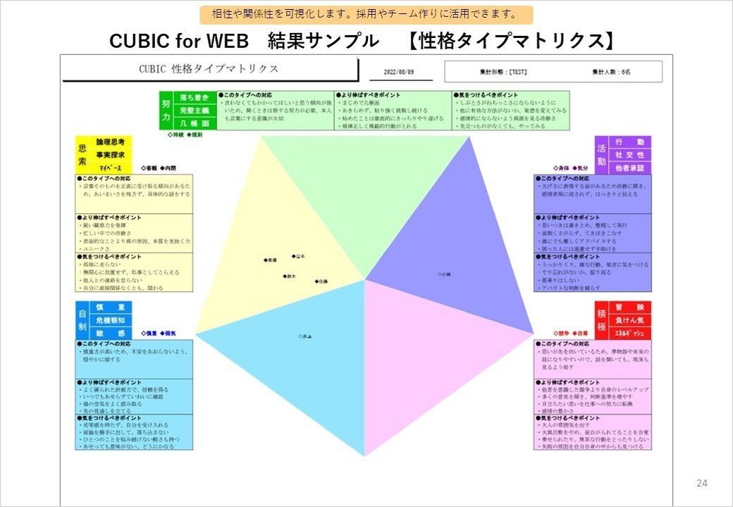 CUBIC for WEB 性格タイプマトリクス