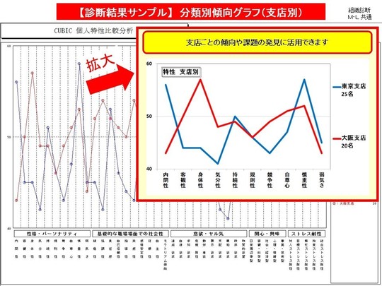 組織診断 分類別傾向グラフ（支店別）