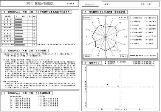 複眼評価観察 帳票サンプル